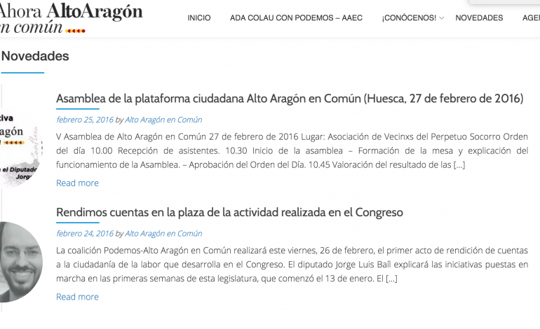 Asamblea de la plataforma ciudadana Alto Aragón en Común en Huesca