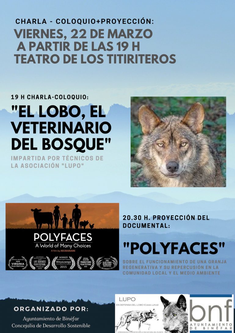 Charla coloquio en Binéfar sobre el lobo y proyección sobre una granja regenerativa