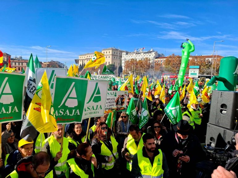 El campo aragonés se suma a las protestas en Madrid contra el acuerdo con Mercosur